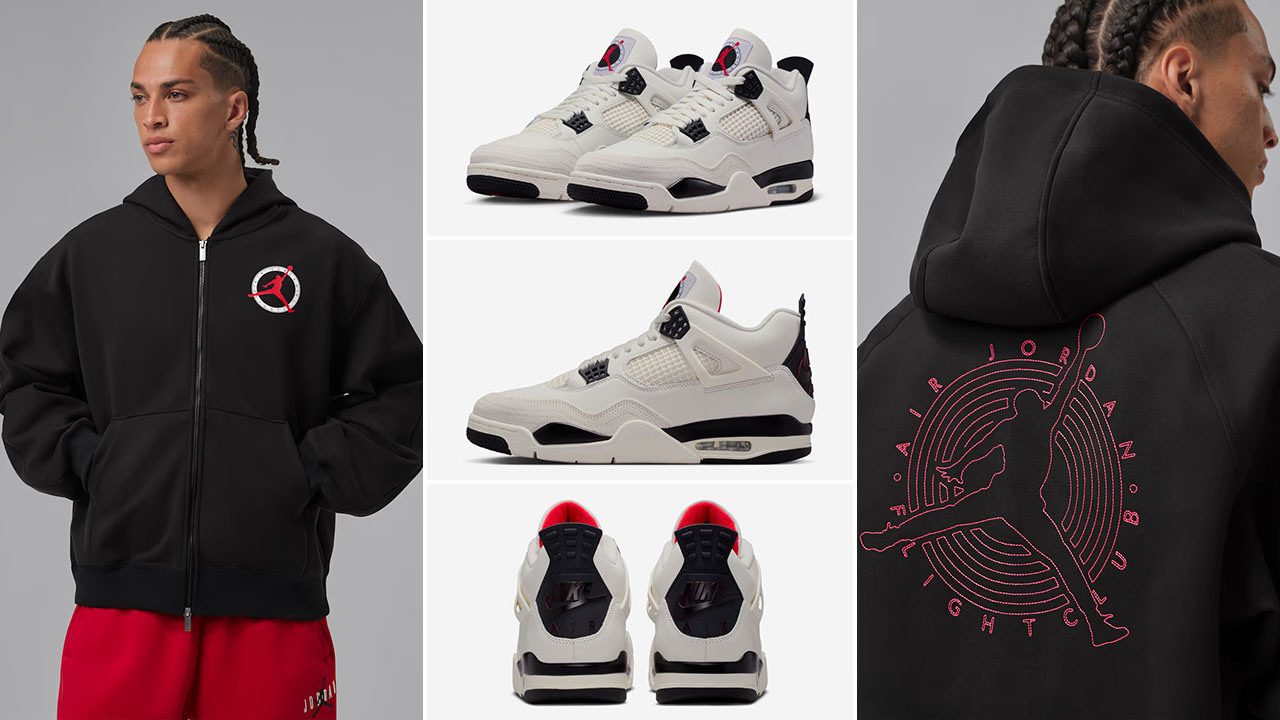 Air Jordan 4 Flight Club Mens Full Zip Hoodie