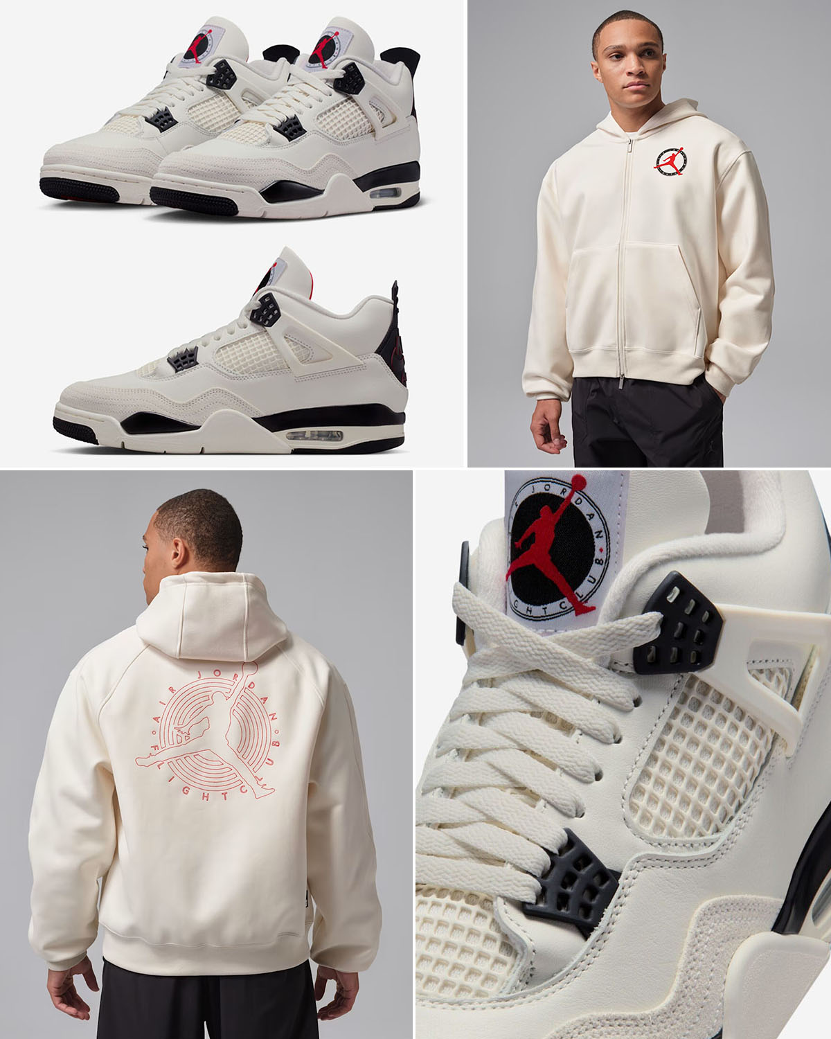 Air Jordan 4 Flight Club Mens Full Zip Hoodie