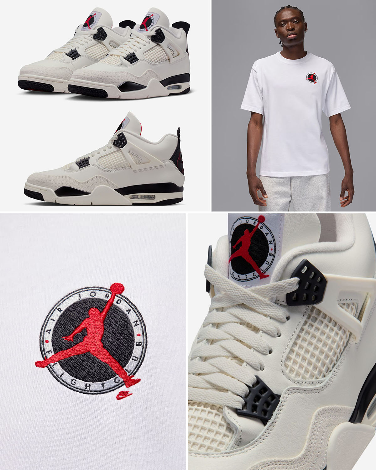 Air Jordan 4 Flight Club White T Shirt Outfit