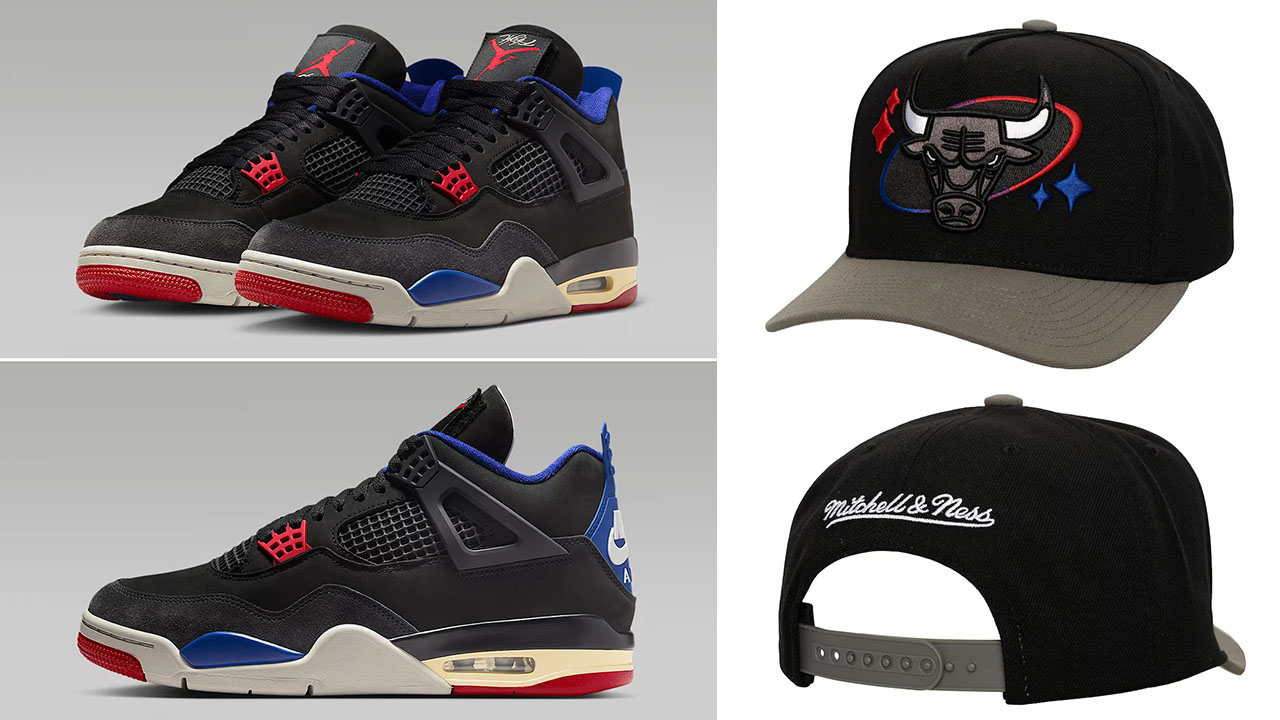 Air Jordan 4 Rare Air Bulls Hat Snapback Cap Mitchell and Ness