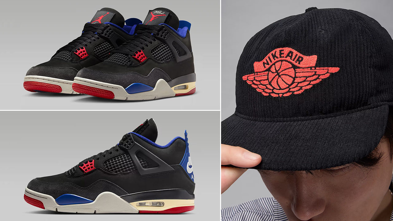 Air Jordan 4 Rare Air Shoes and Black Hat