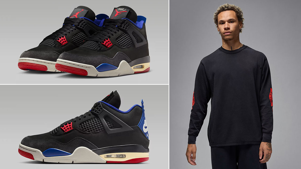 Air Jordan 4 Rare Air Shoes and Long Sleeve Shirt