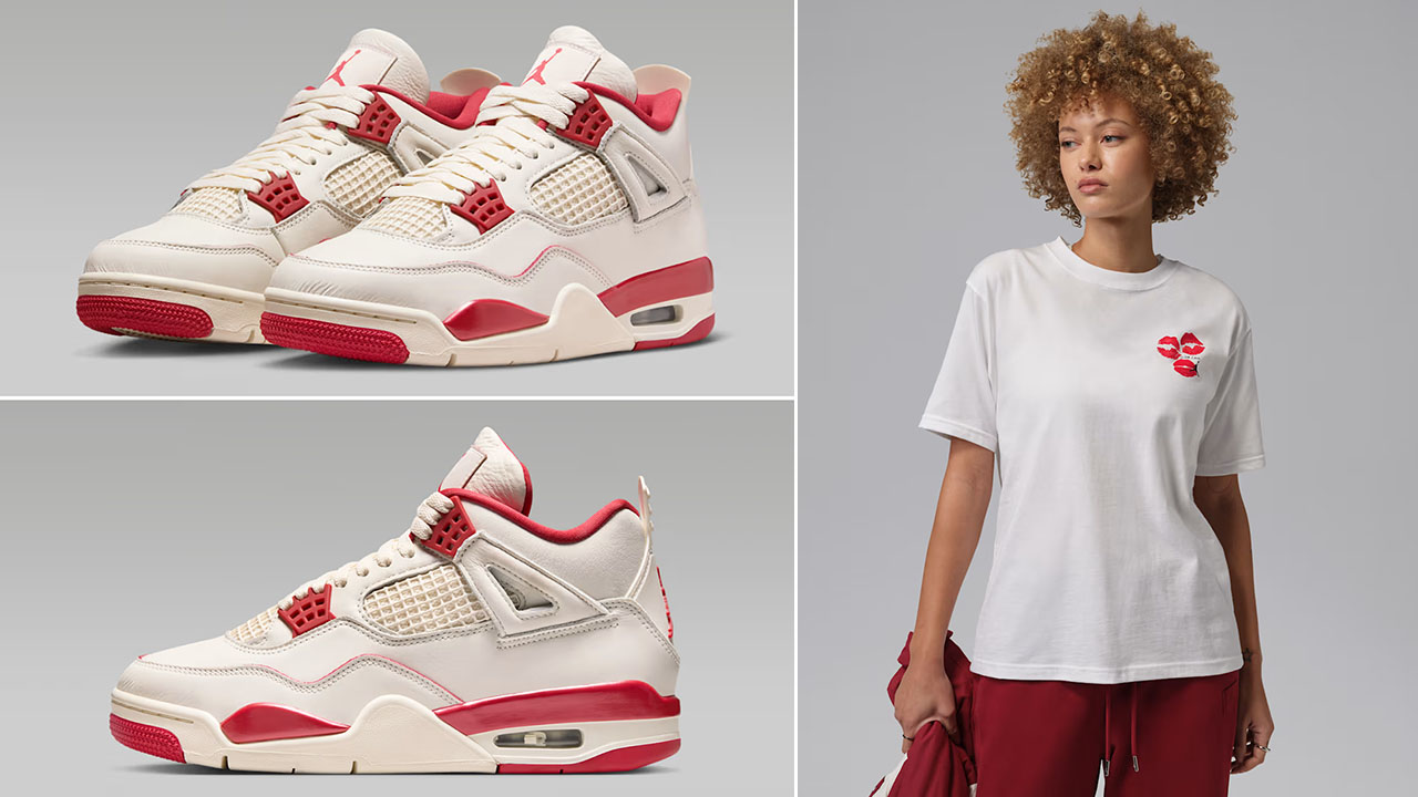 Air Jordan 4 Valentines Day 2026 Sneakers and T Shirt