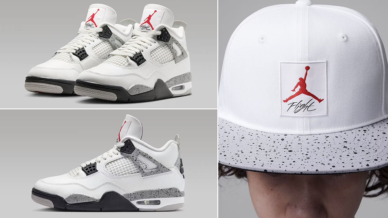 Air Jordan 4 White Cement 2025 Hat Snapback Cap