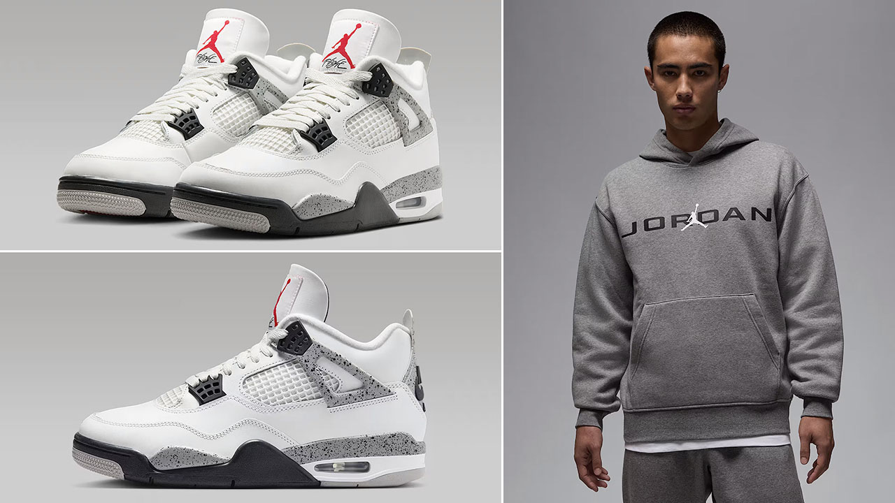 Air Jordan 4 White Cement x Jordan Essentials Air Stretch Hoodie