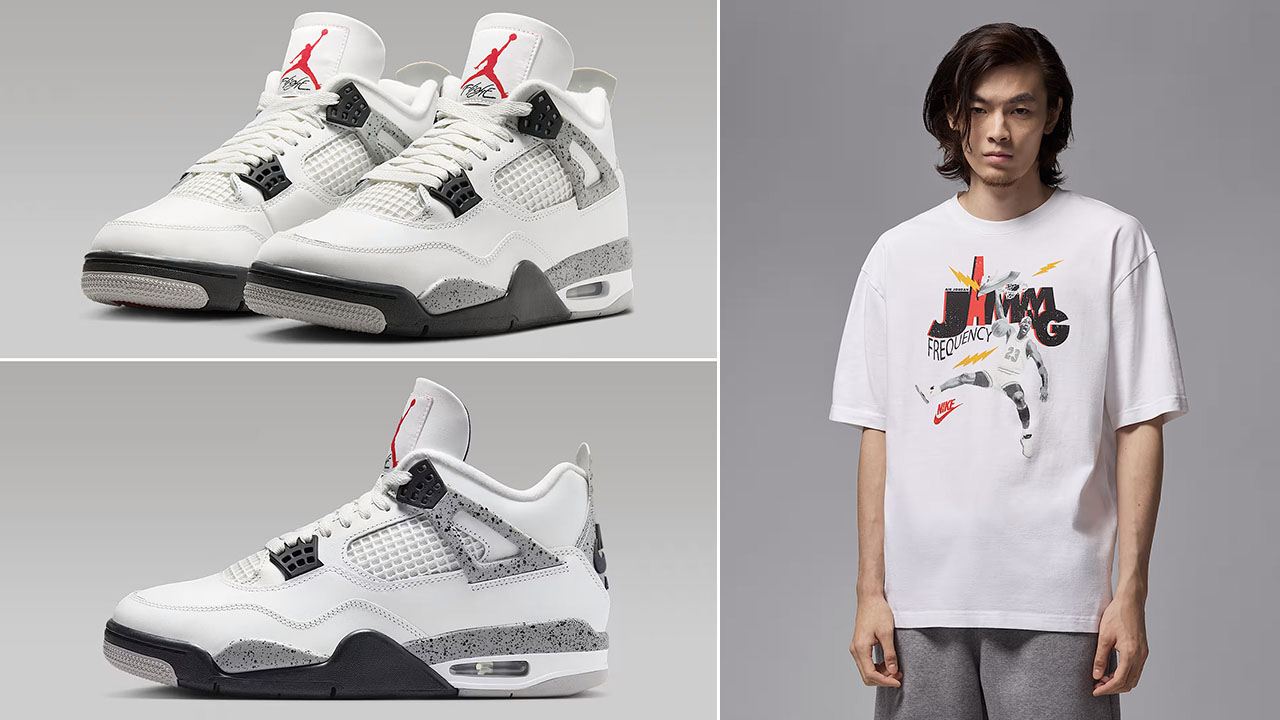 Air Jordan 4 White Cement x Jordan Jamming Frequency T Shirt