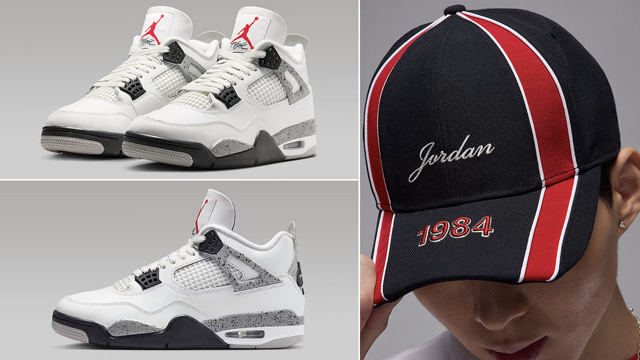 Air Jordan 4 White Cement x Jordan Rise Snapback Hat