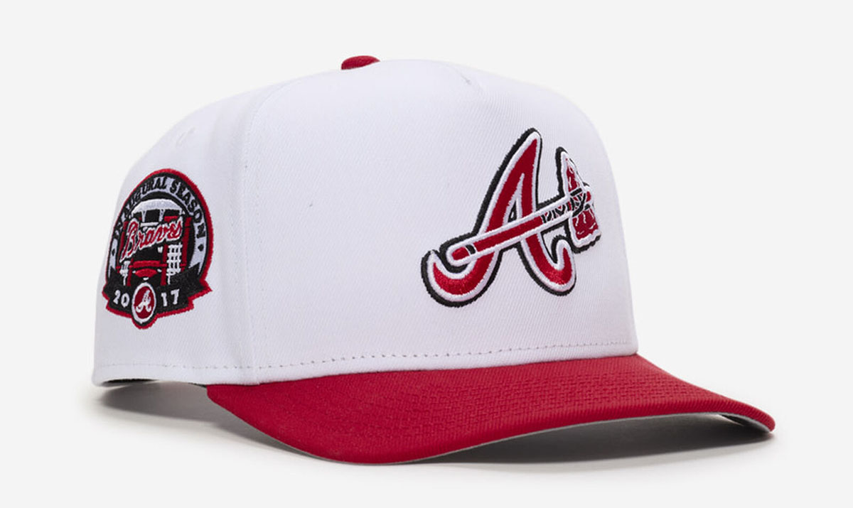 Air-Jordan-5-Fire-Red-Black-Tongue-2025-Atlanta-Braves-New-Era-A-Frame-Hat-Snapback-Cap
