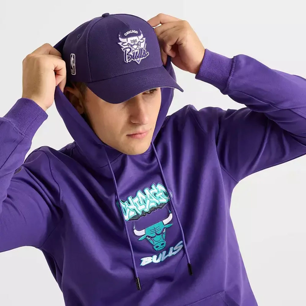 Air Jordan 5 Grape 2025 New Era Bulls A Frame Hat Purple Snapback Cap 1