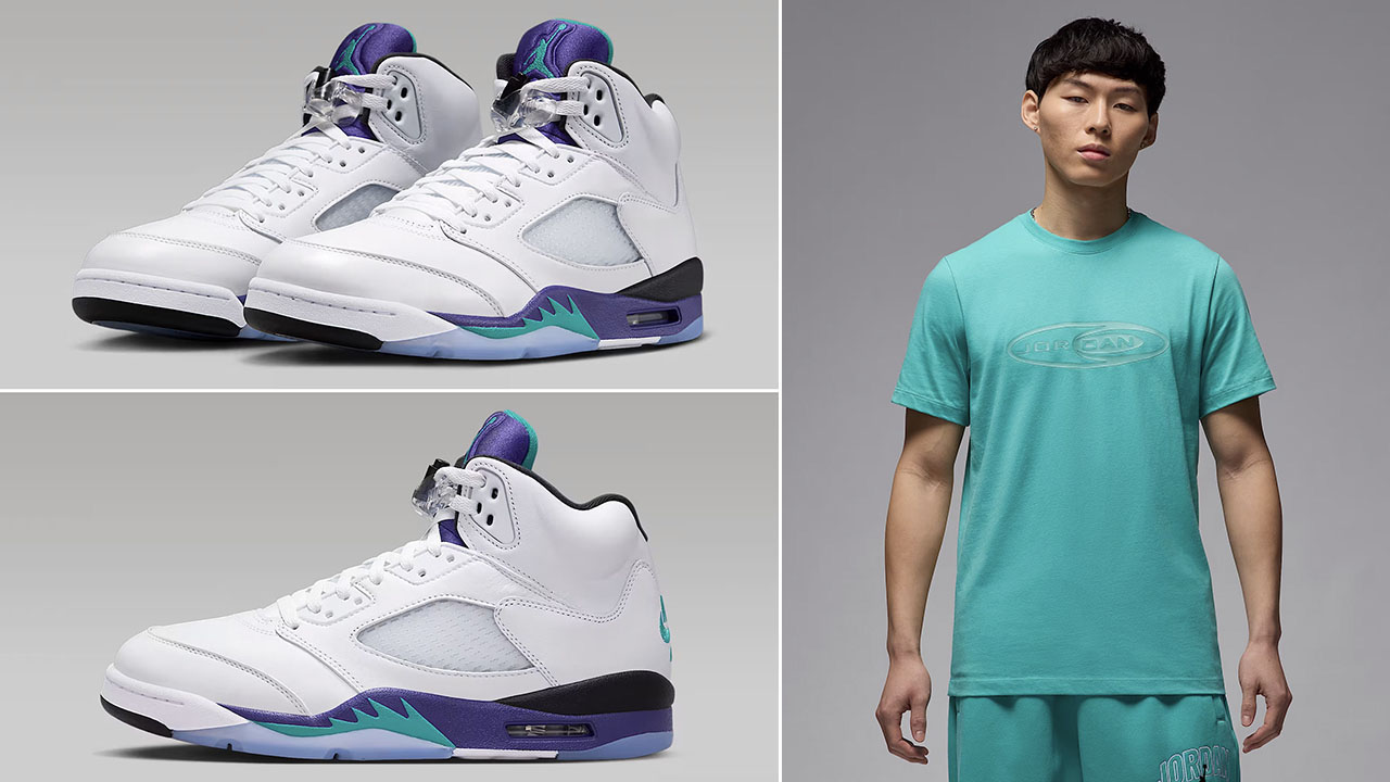Air Jordan 5 Grape 2025 x Jordan Flight Essentials T Shirt