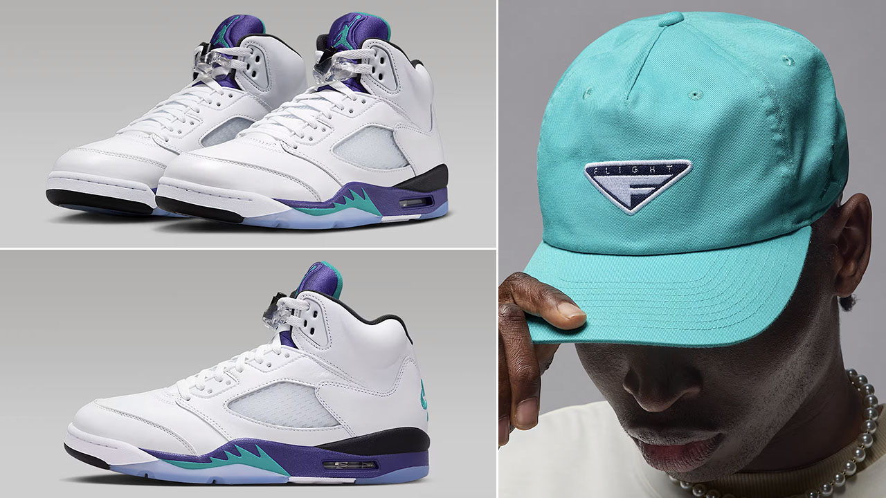 Air-Jordan-5-Grape-2025-x-Jordan-Pro-Flight-Cap
