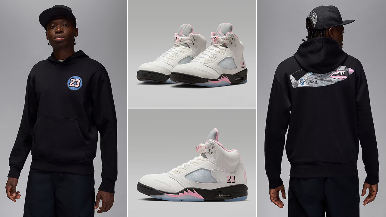Air-Jordan-5-Medium-Soft-Pink-Hoodie-to-Match-Sneakers