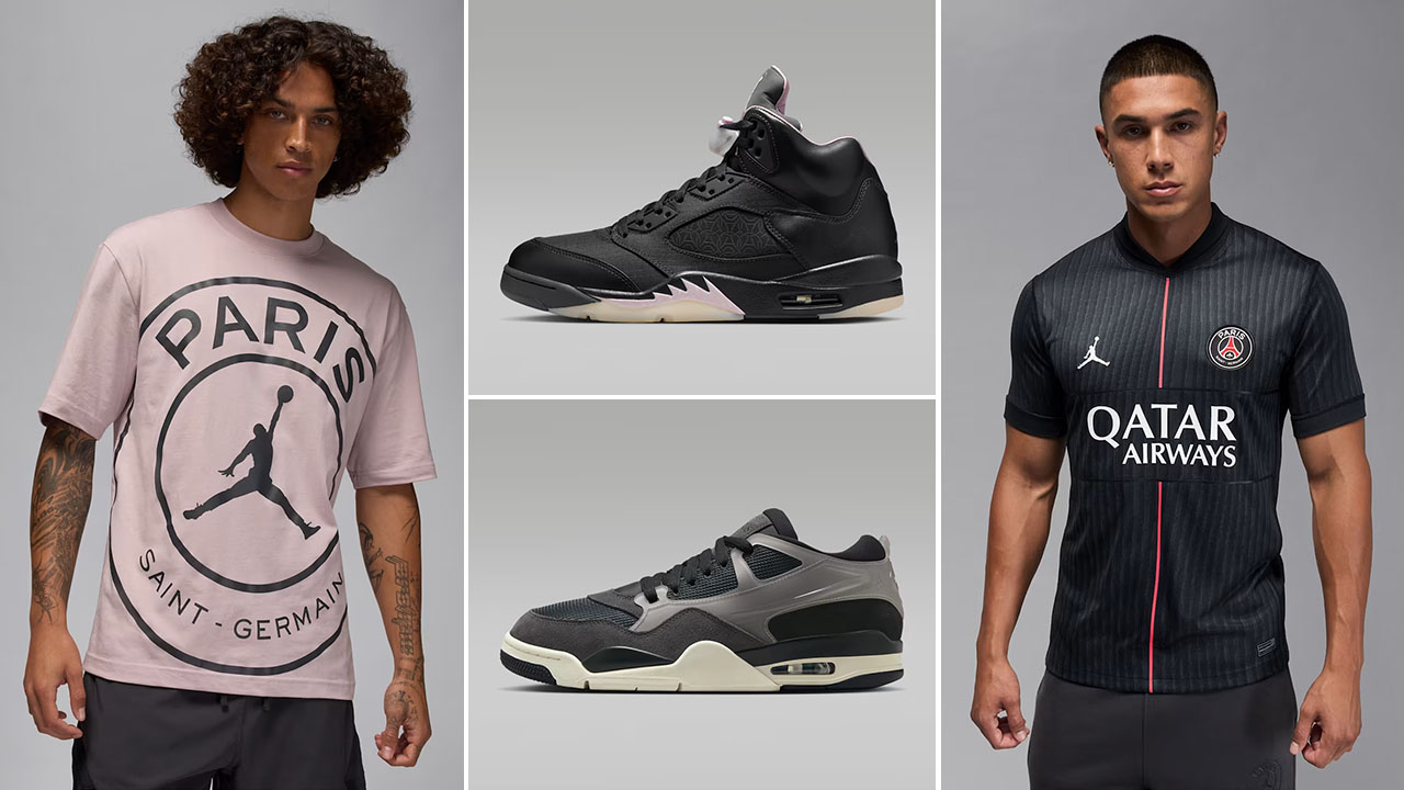 Air Jordan 5 Paris Saint Germain Off Noir Shoes and Apparel