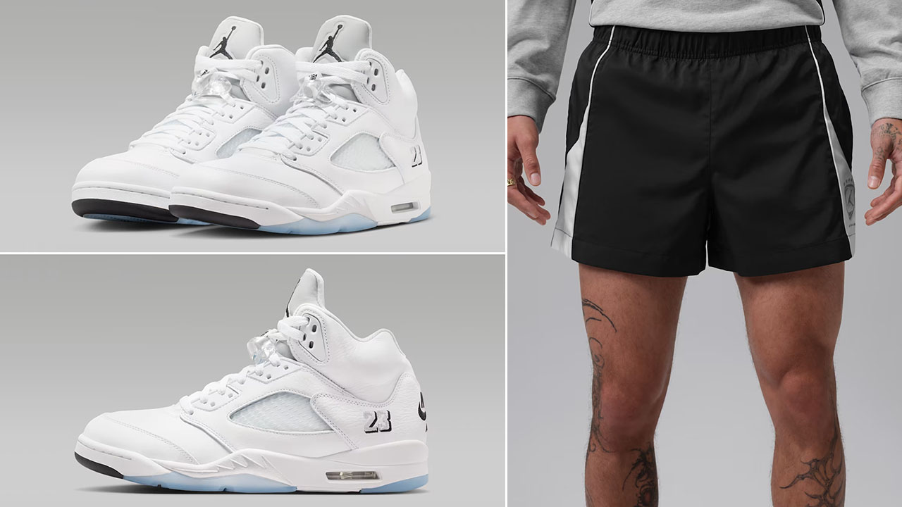 Air Jordan 5 White Metallic 2026 x Jordan Brooklyn Men's Shortie Shorts to Match Sneakers