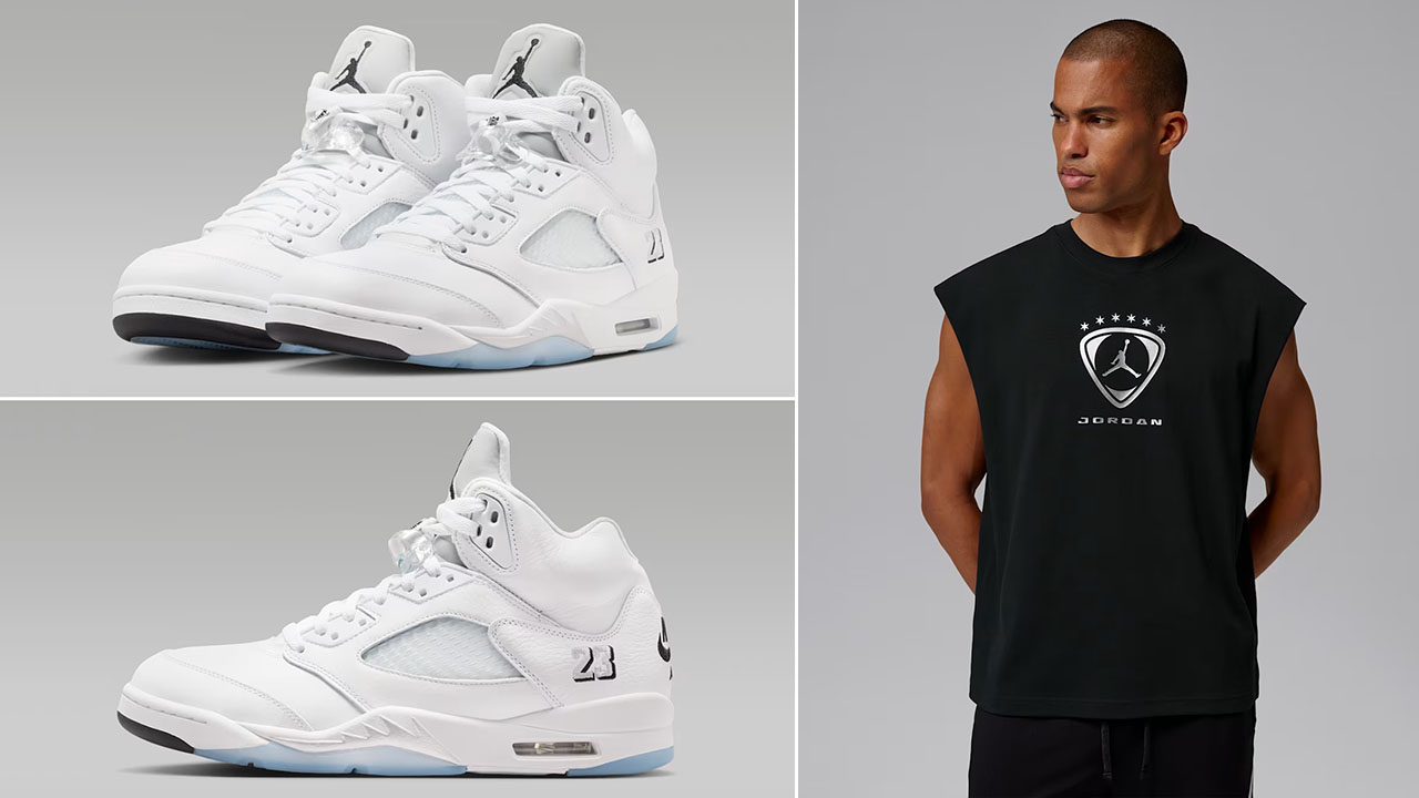 Air Jordan 5 White Metallic 2026 x Jordan Brooklyn Men's Sleeveless Top to Match Sneakers