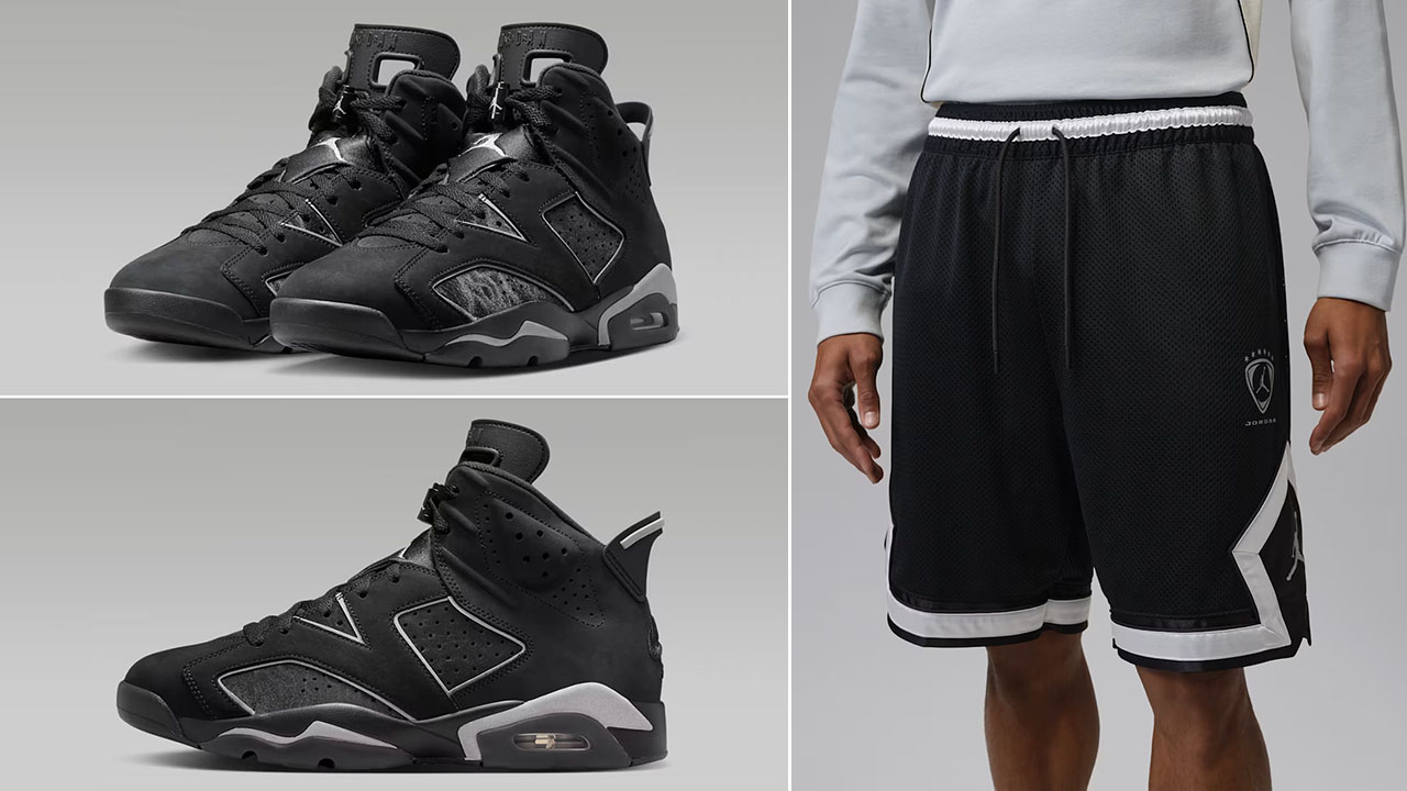 Air Jordan 6 Cap and Gown x Jordan Brooklyn Men's Diamond Shorts to Match Sneakers