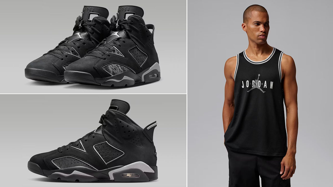 Air Jordan 6 Cap and Gown x Jordan Brooklyn Men’s Mesh Jersey to Match Sneakers