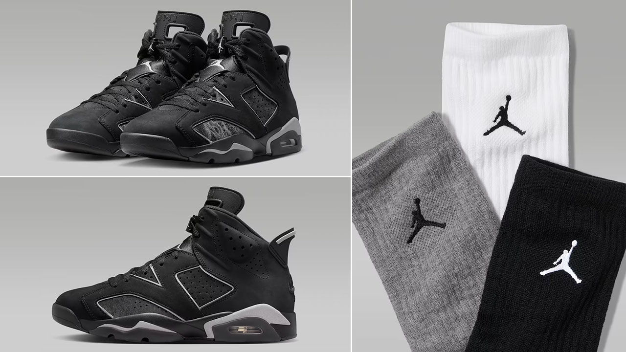 Air Jordan 6 Cap and Gown x Jordan Everyday Crew Socks to Match Sneakers