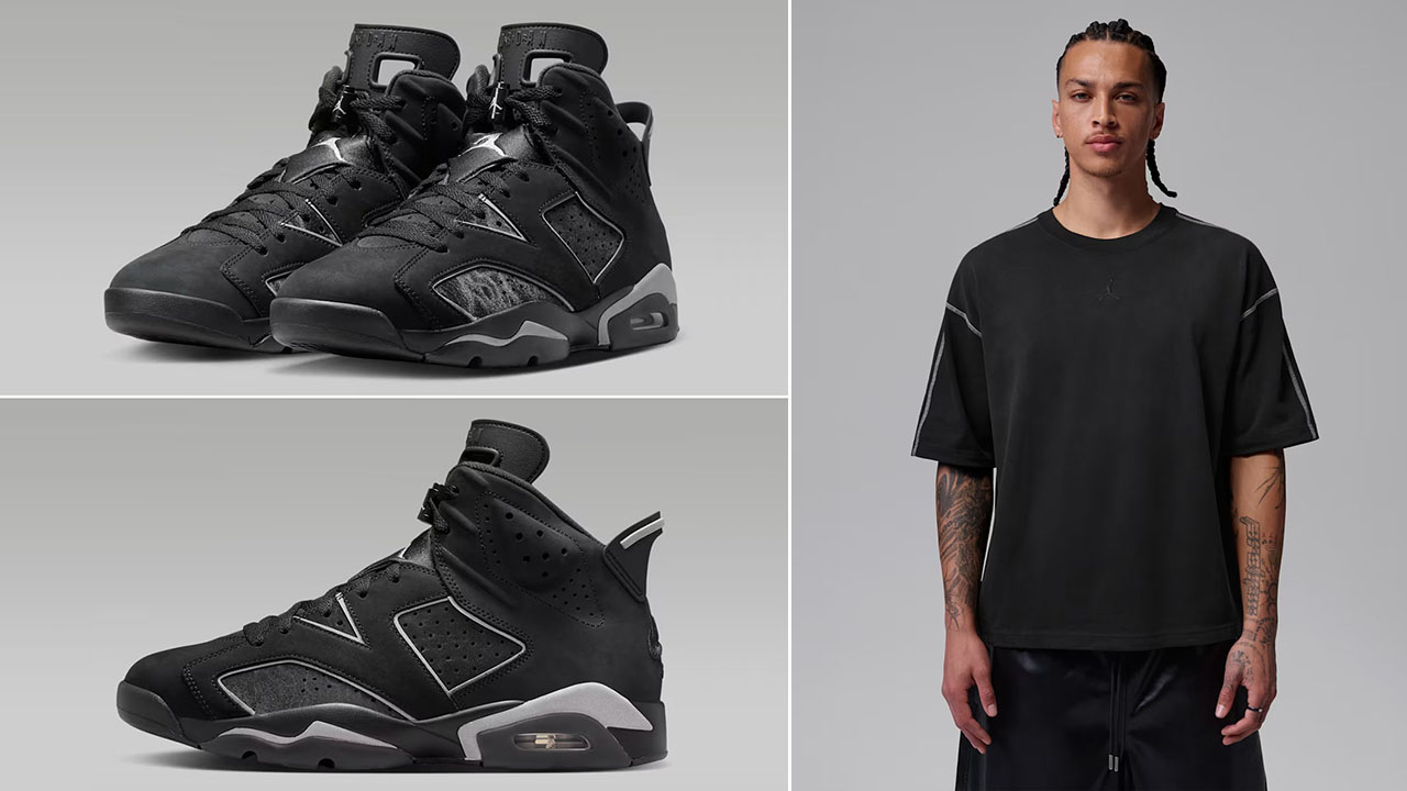 Air Jordan 6 Cap and Gown x Jordan Flight Men’s Heavyweight Short-Sleeve Top to Match Sneakers