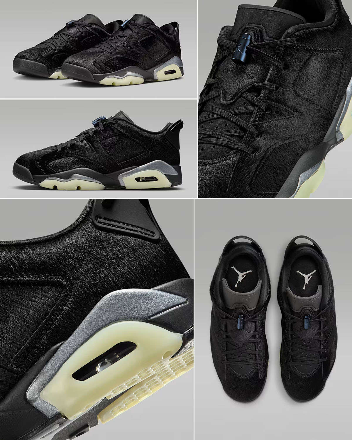 Air Jordan 6 Low Blackout Pony Hair IO9786-001