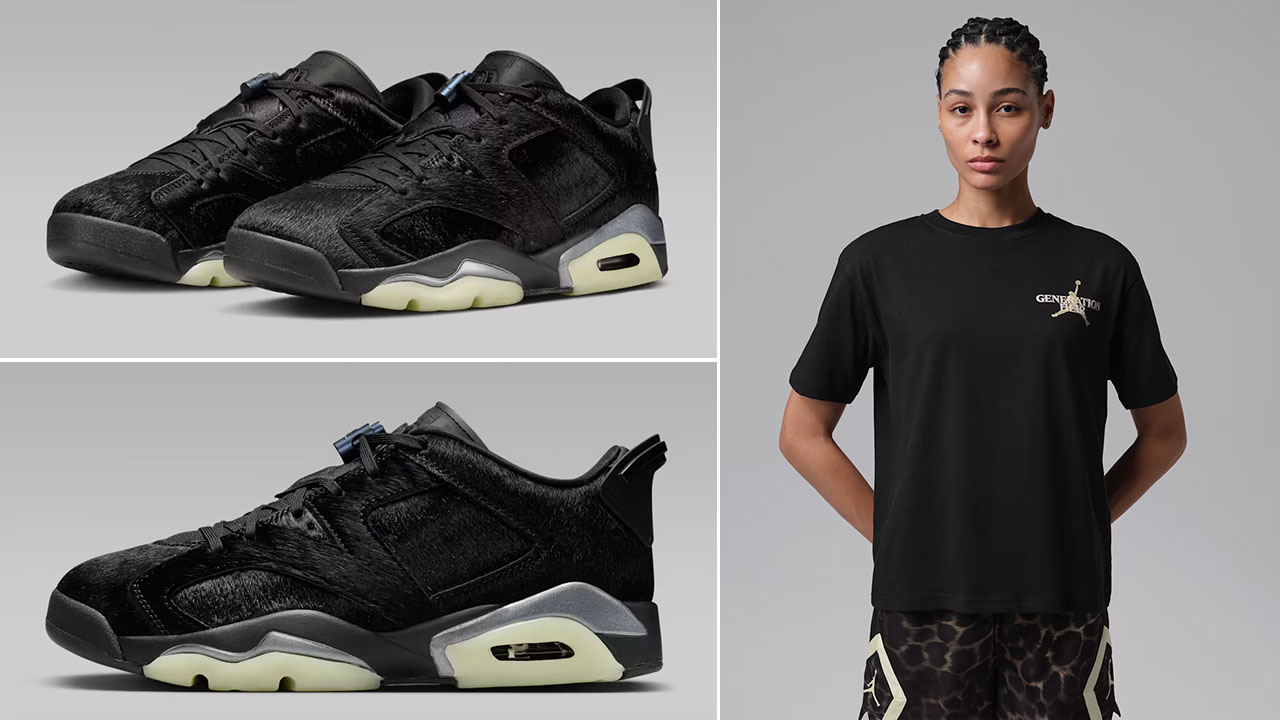 Air Jordan 6 Low Blackout x Jordan Sport Women's Dri-FIT Graphic T-Shirt