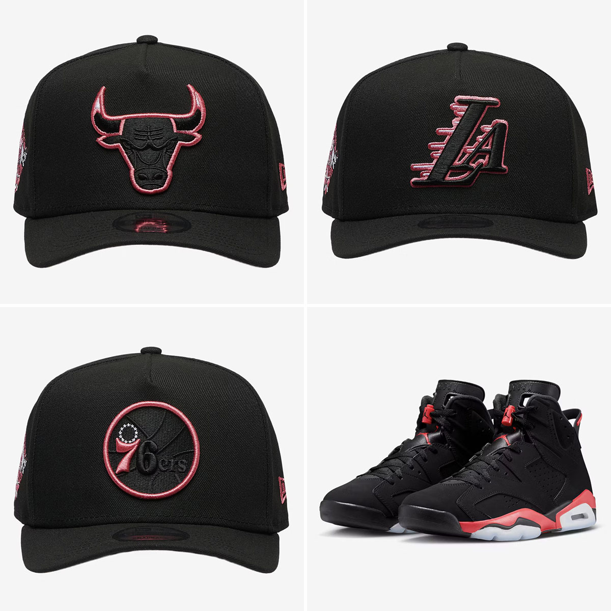 Air Jordan 6 Reverse Infrared New Era Hats 9FIFTY Snapback Caps