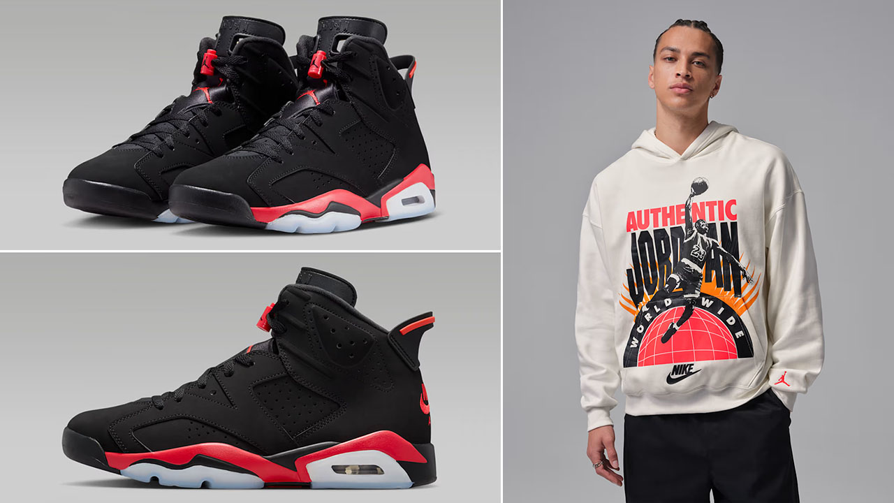 Air Jordan 6 Reverse Infrared Salesman x Jordan Brooklyn Fleece Mens Pullover Hoodie Sail Infrared 23