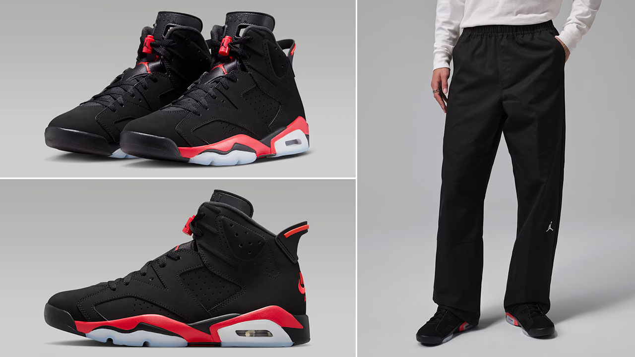 Air Jordan 6 Reverse Infrared Salesman x Jordan Brooklyn Men's Woven Black Pants