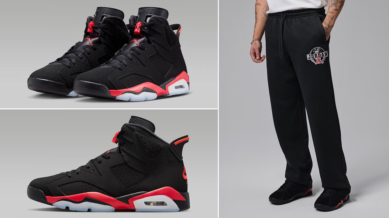 Air Jordan 6 Reverse Infrared Salesman x Jordan Brooklyn Worldwide Men's Open Hem Pants