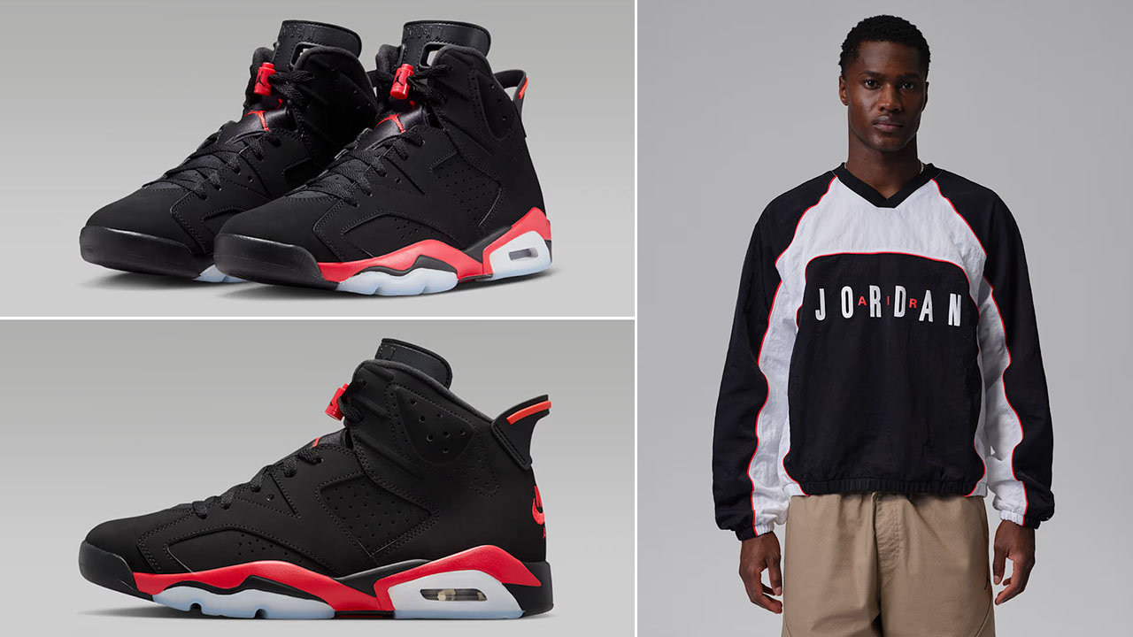 Air Jordan 6 Reverse Infrared Salesman x Jordan Flight Men's Long-Sleeve Warm-Up Top