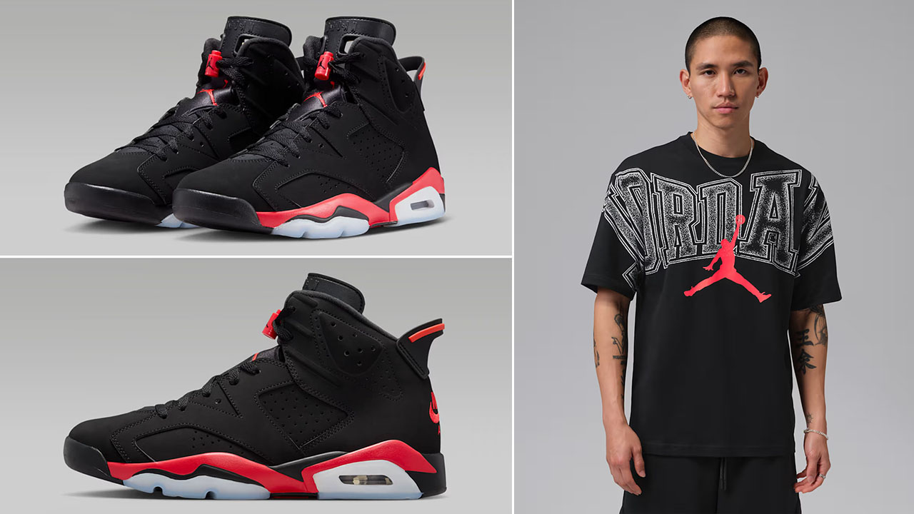 Air Jordan 6 Reverse Infrared Salesman x Jordan Men's Graphic Stretch T-Shirt Black Infrared 23