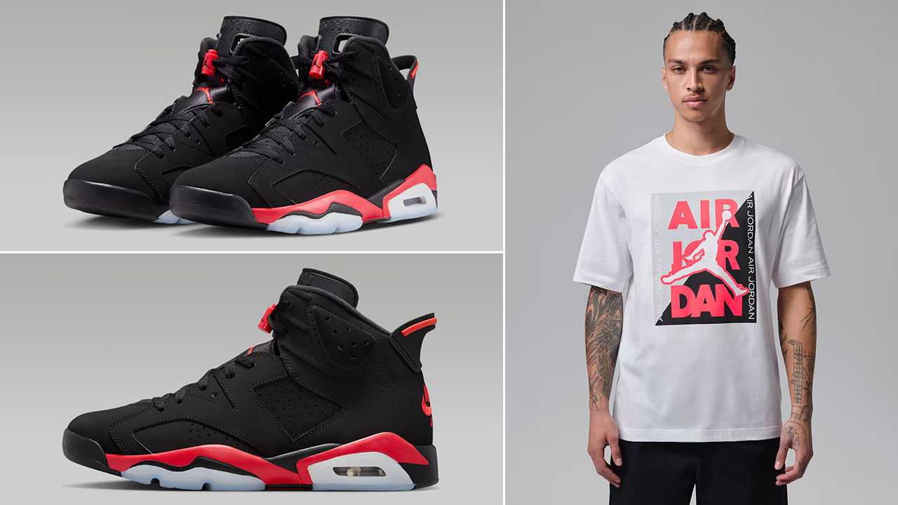 Air Jordan 6 Reverse Infrared Salesman x Jordan Men's Graphic T-Shirt White Infrared 23
