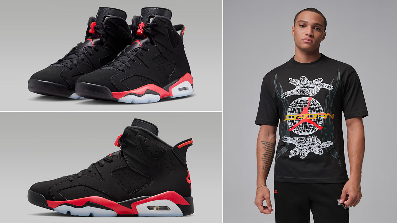 Air Jordan 6 Reverse Infrared Salesman x Jordan Men's Worldwide Graphic T-Shirt Off Noir Infrared 23