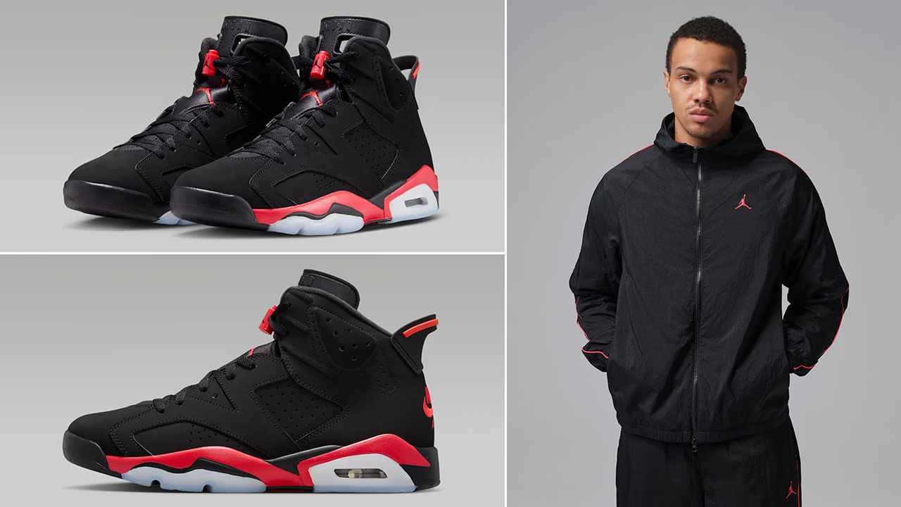 Air Jordan 6 Reverse Infrared Salesman x Jordan Sport Classic Men's Hooded Jacket Black Infrared 23