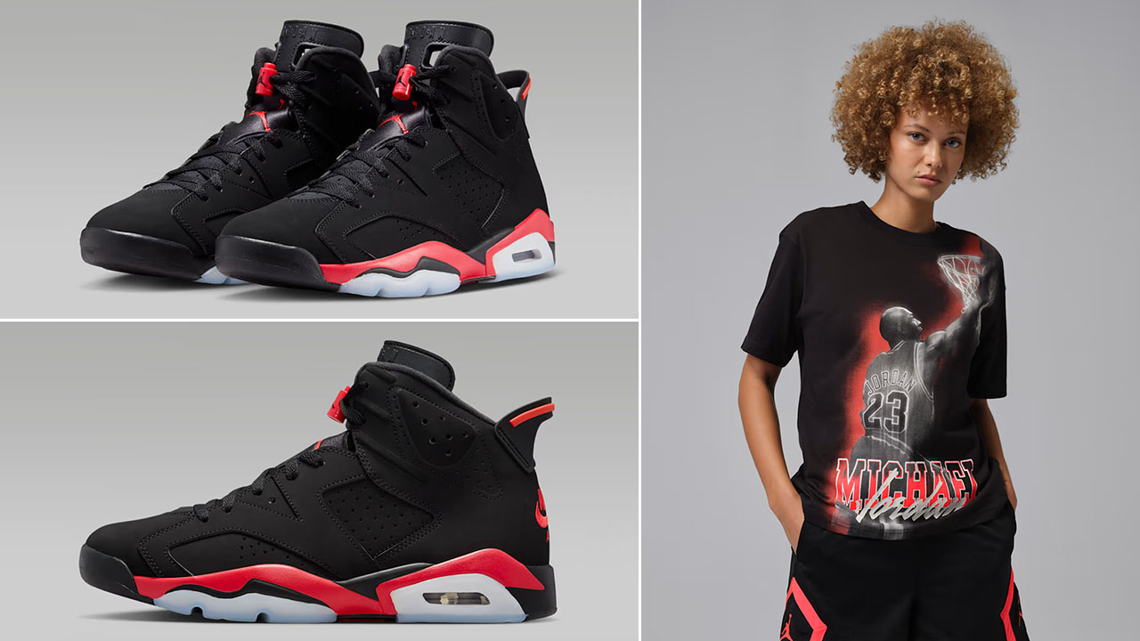 Air Jordan 6 Reverse Infrared Salesman x Jordan Sport Heritage Womens Graphic T Shirt