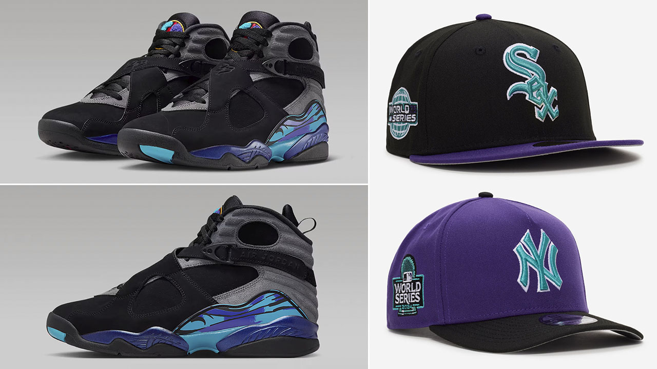 帽子 90s vintage \"NIKE AIR JORDAN 8 AQUA\" CAP Nike Air Jordan color block aqua 8 jumpman snapback hat vintage
