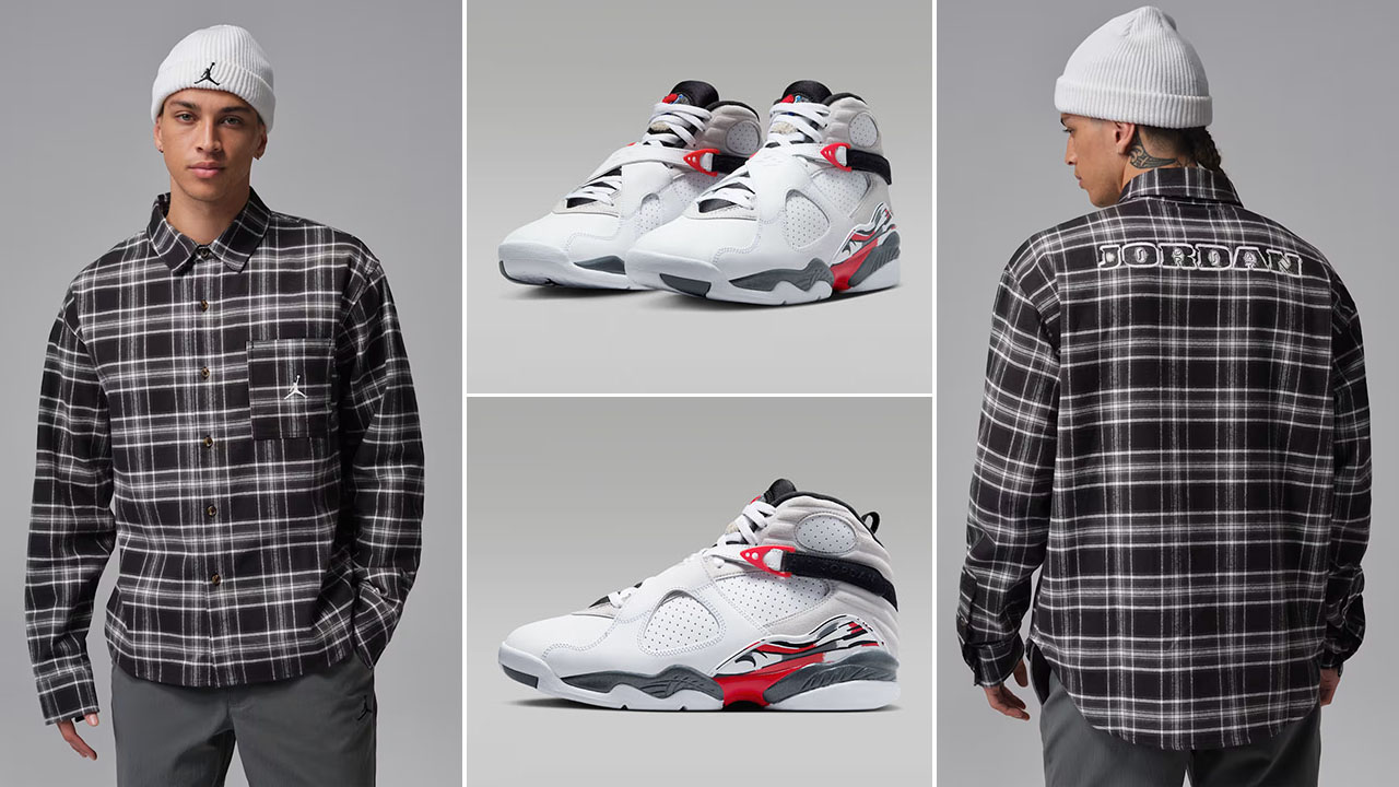 Air Jordan 8 Bugs Bunny 2025 x Jordan Brooklyn Mens Flannel Graphic Shirt
