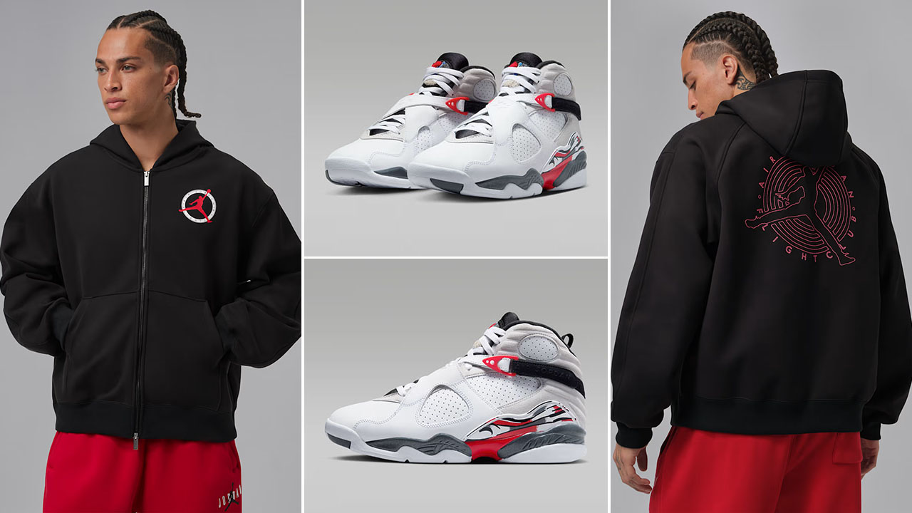 Air Jordan 8 Bugs Bunny 2025 x Jordan Flight Club Mens Full Zip Hoodie