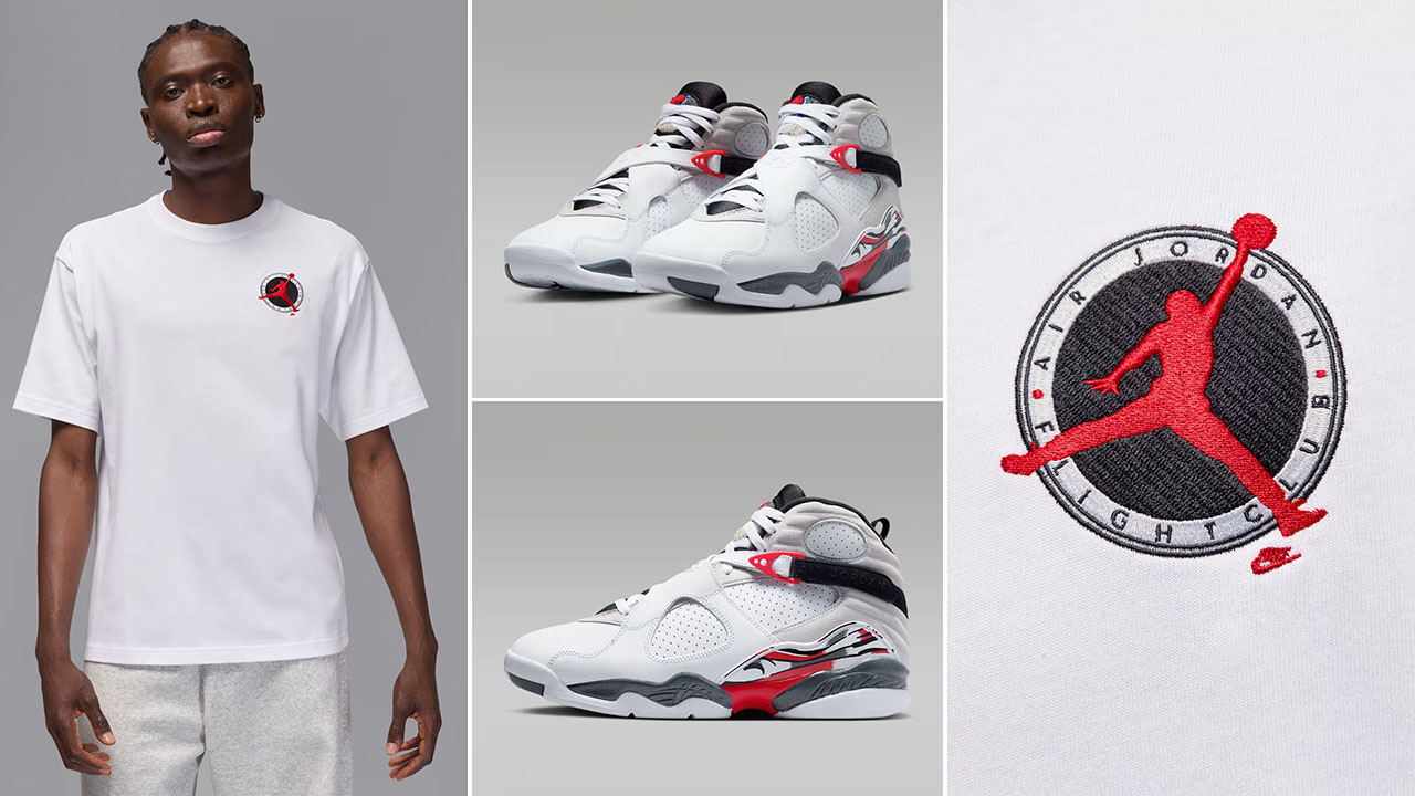 Air Jordan 8 Bugs Bunny 2025 x Jordan Flight Club Mens White T Shirt