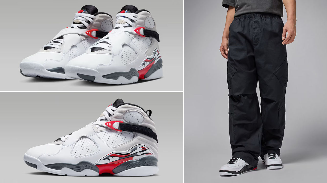 Air Jordan 8 Bugs Bunny 2025 x Jordan Flight Utility Black Pants