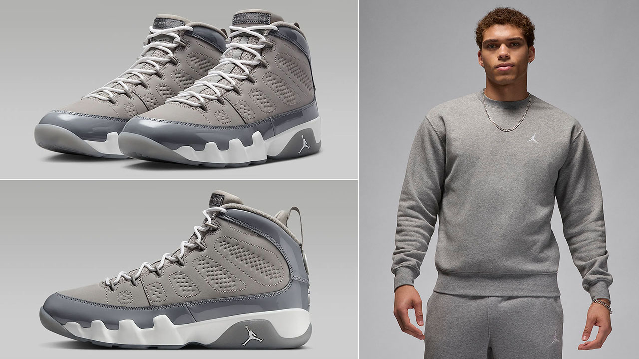 Air Jordan 9 Cool Grey 2025 Sweatshirt Outfit