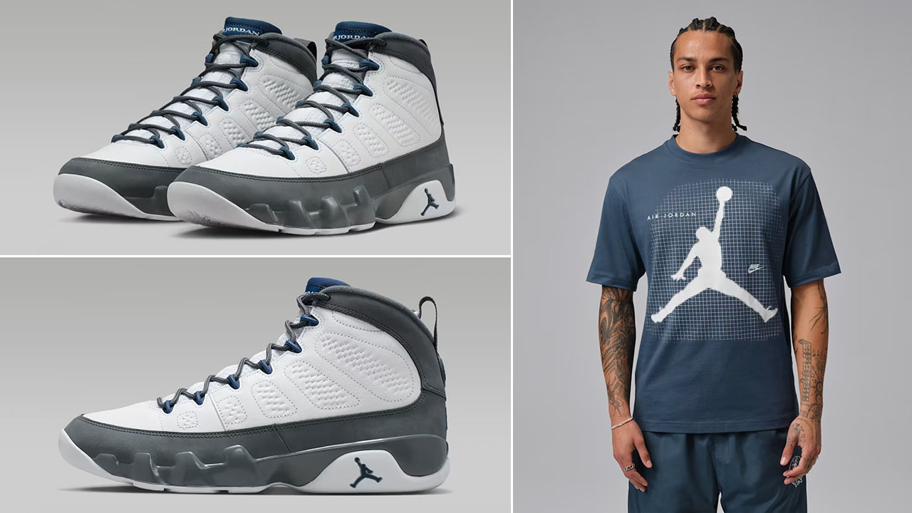 Air Jordan 9 Flint Grey 2026 Sneakers x Jordan Graphic T Shirt