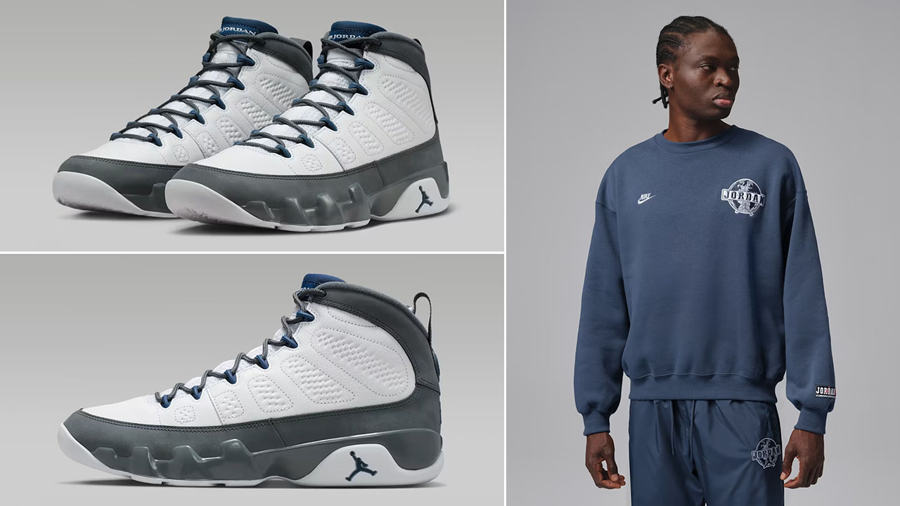Air Jordan 9 Flint Grey 2026 x Jordan Brooklyn Fleece Mens Crewneck Sweatshirt