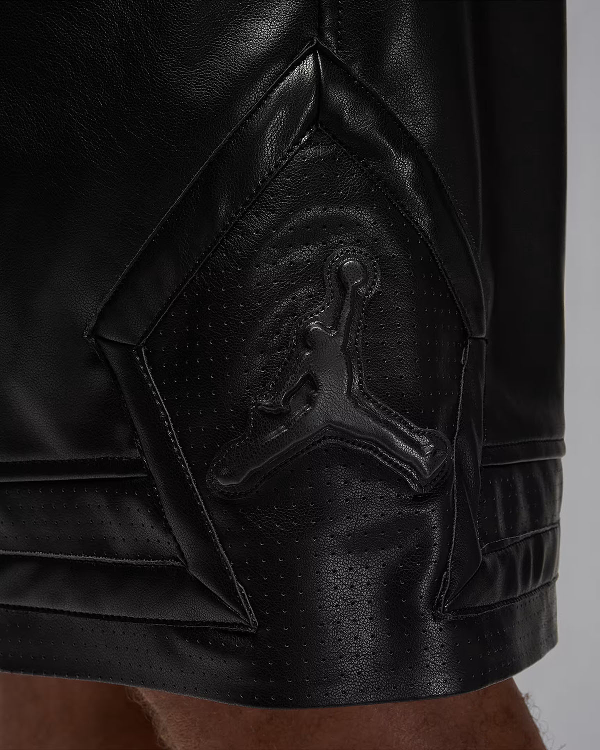 Air Jordan Mens Faux Leather Black Shorts 2