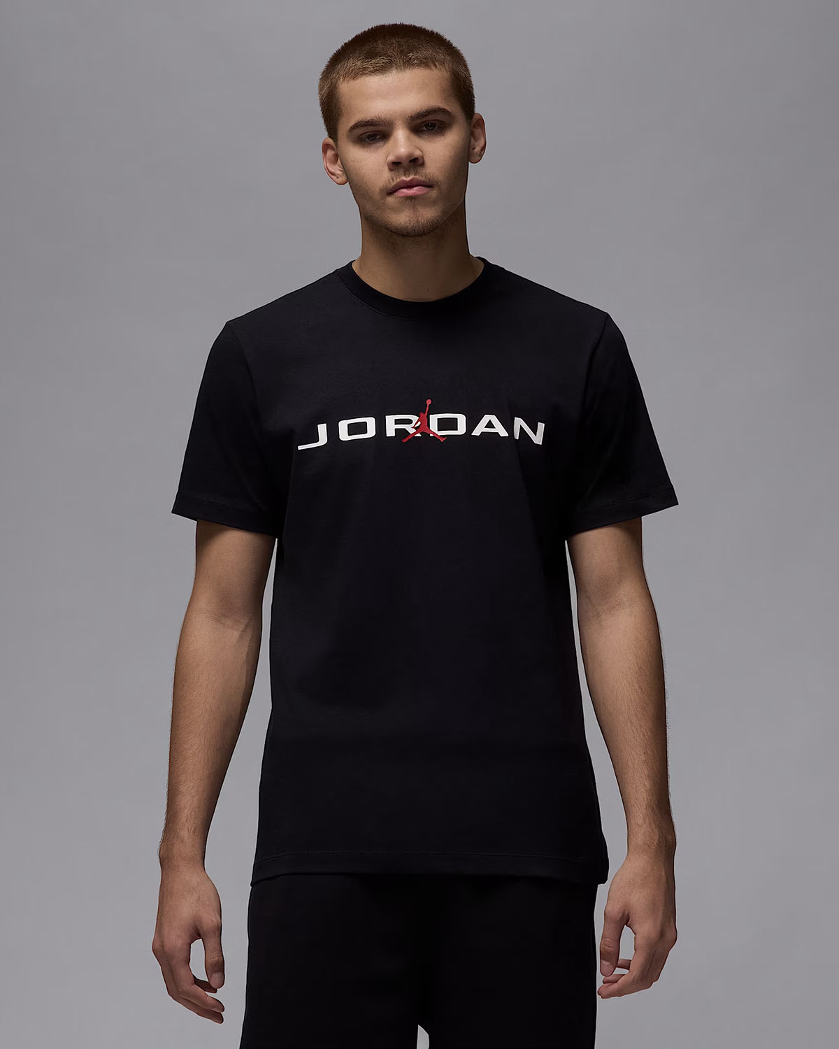 Jordan-Air-Mens-T-Shirt-Black-White-Gym-Red