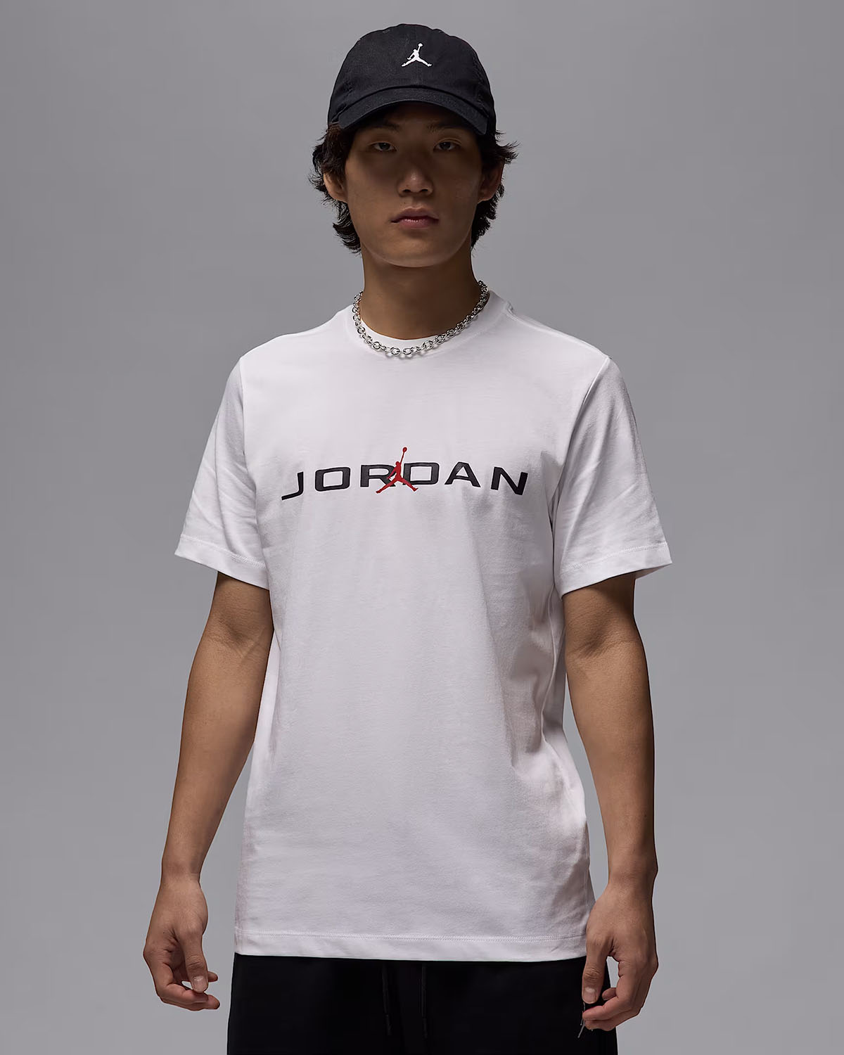 Jordan-Air-Mens-T-Shirt-White-Black-Gym-Red
