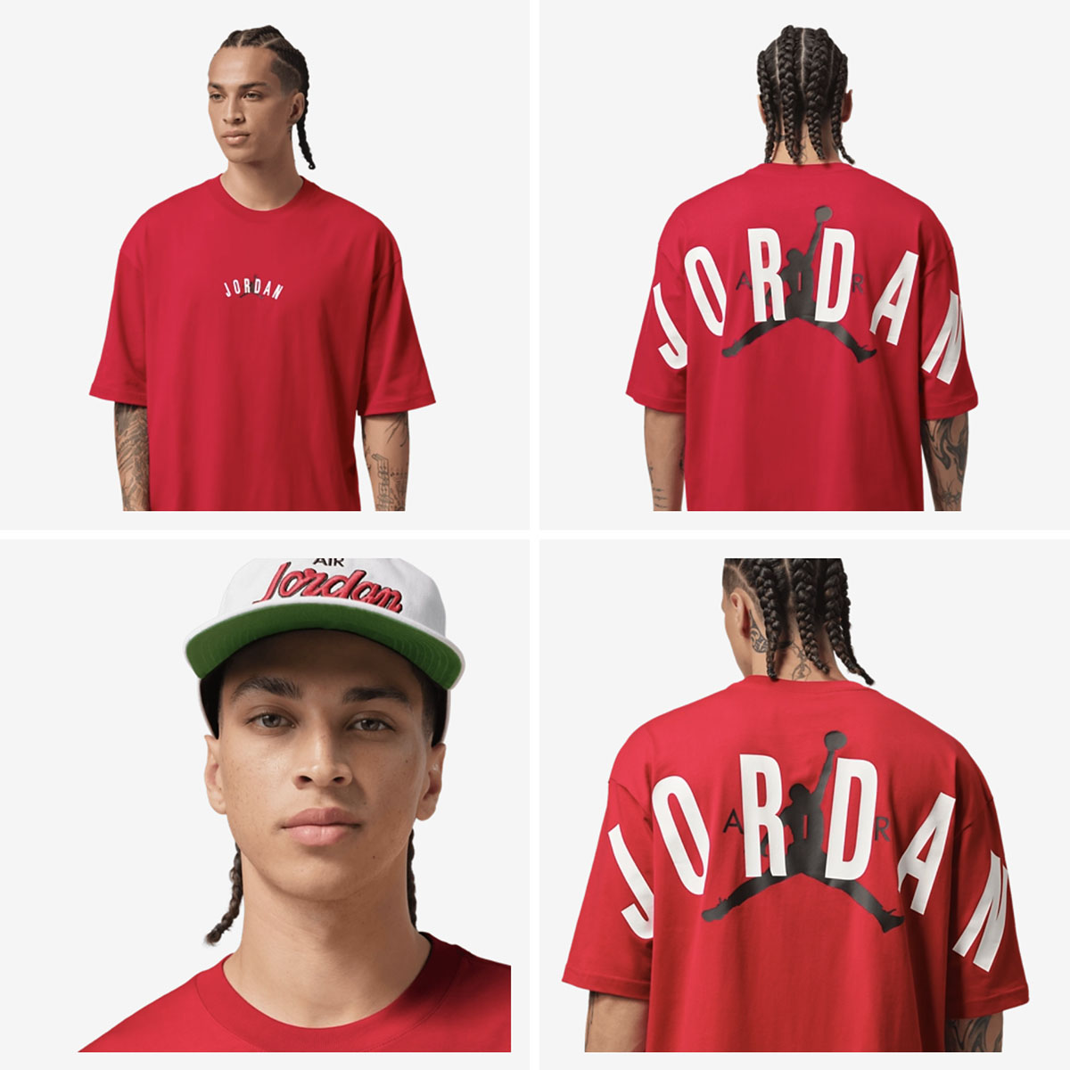 Jordan Back Stretch Mens Oversized Red T Shirt