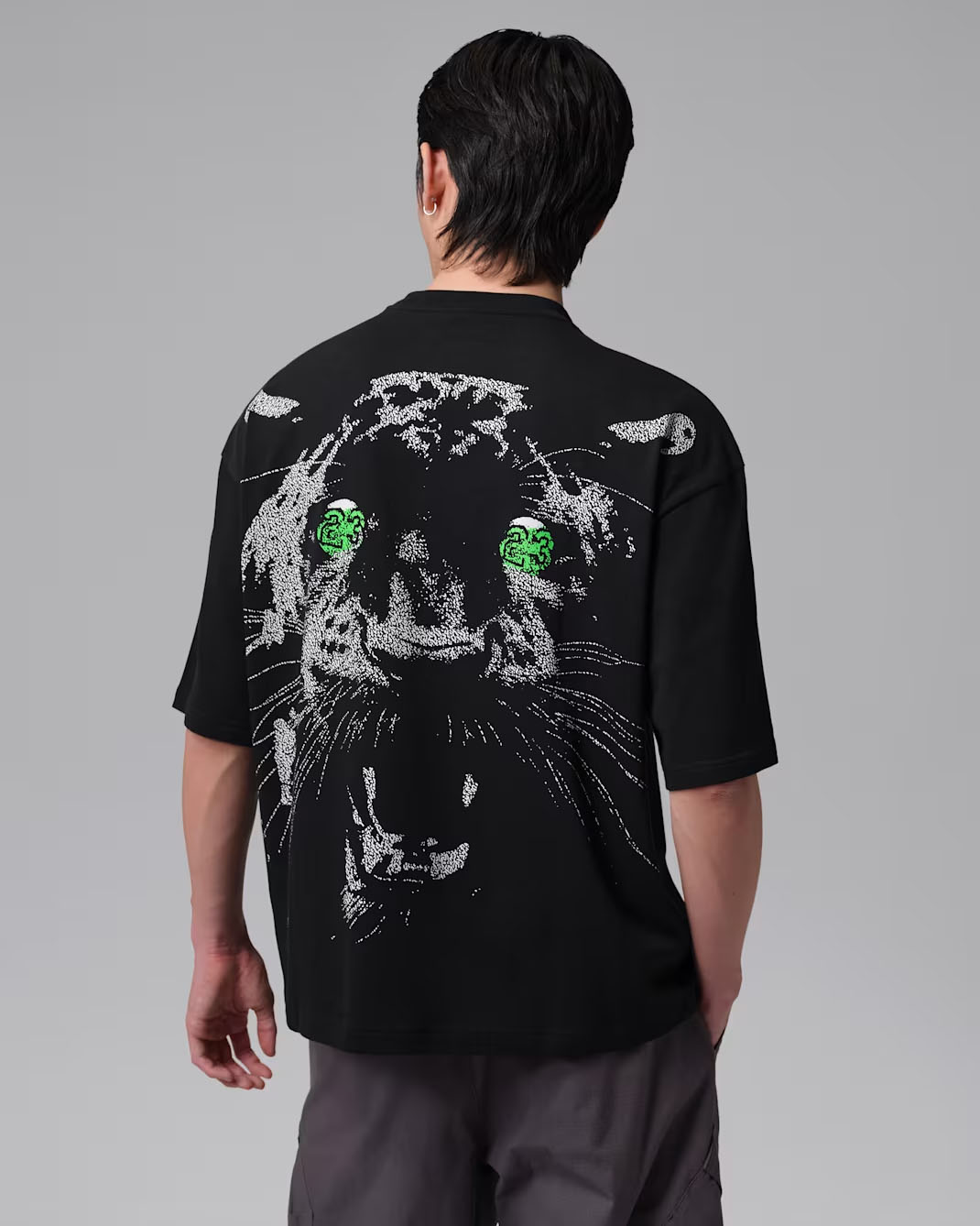 Jordan Black Cat Mens Oversized T Shirt 2