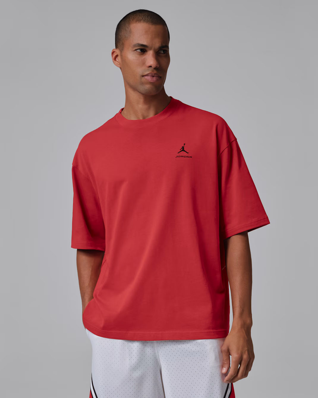 Jordan Black Cat Mens Oversized T Shirt Red 1