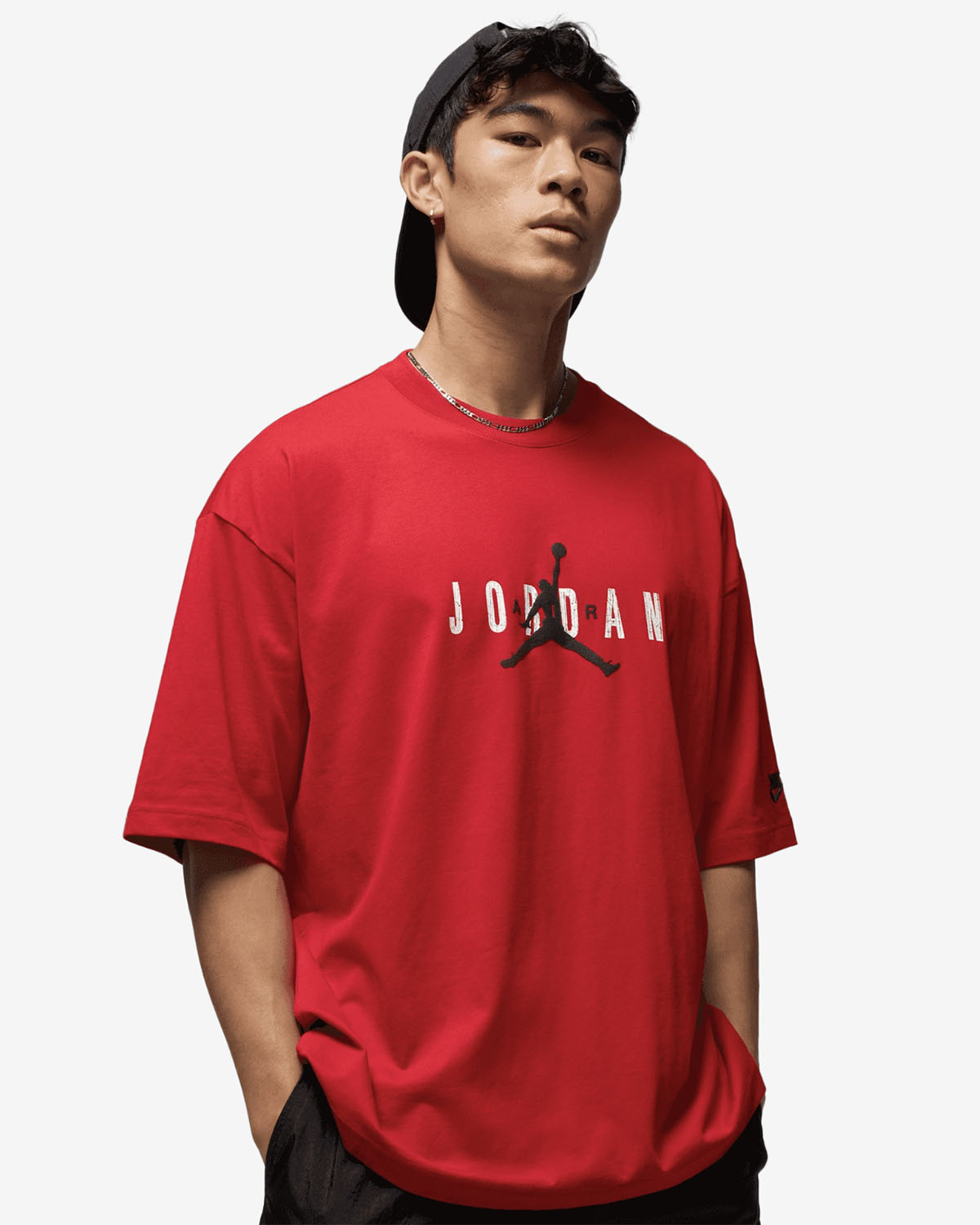 Jordan-Brooklyn-Air-Oversized-Mens-T-Shirt-Red-Black-White-1